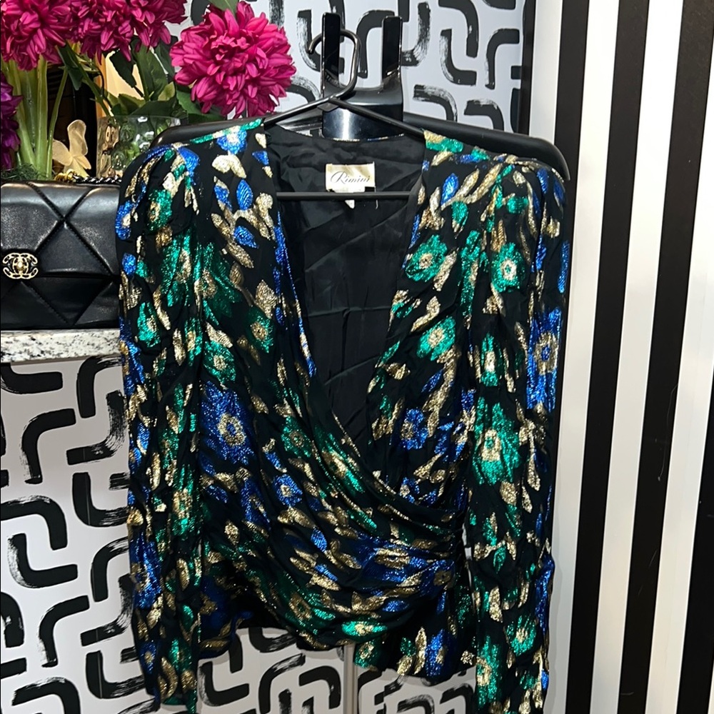 Rimini Elegant Black Blouse